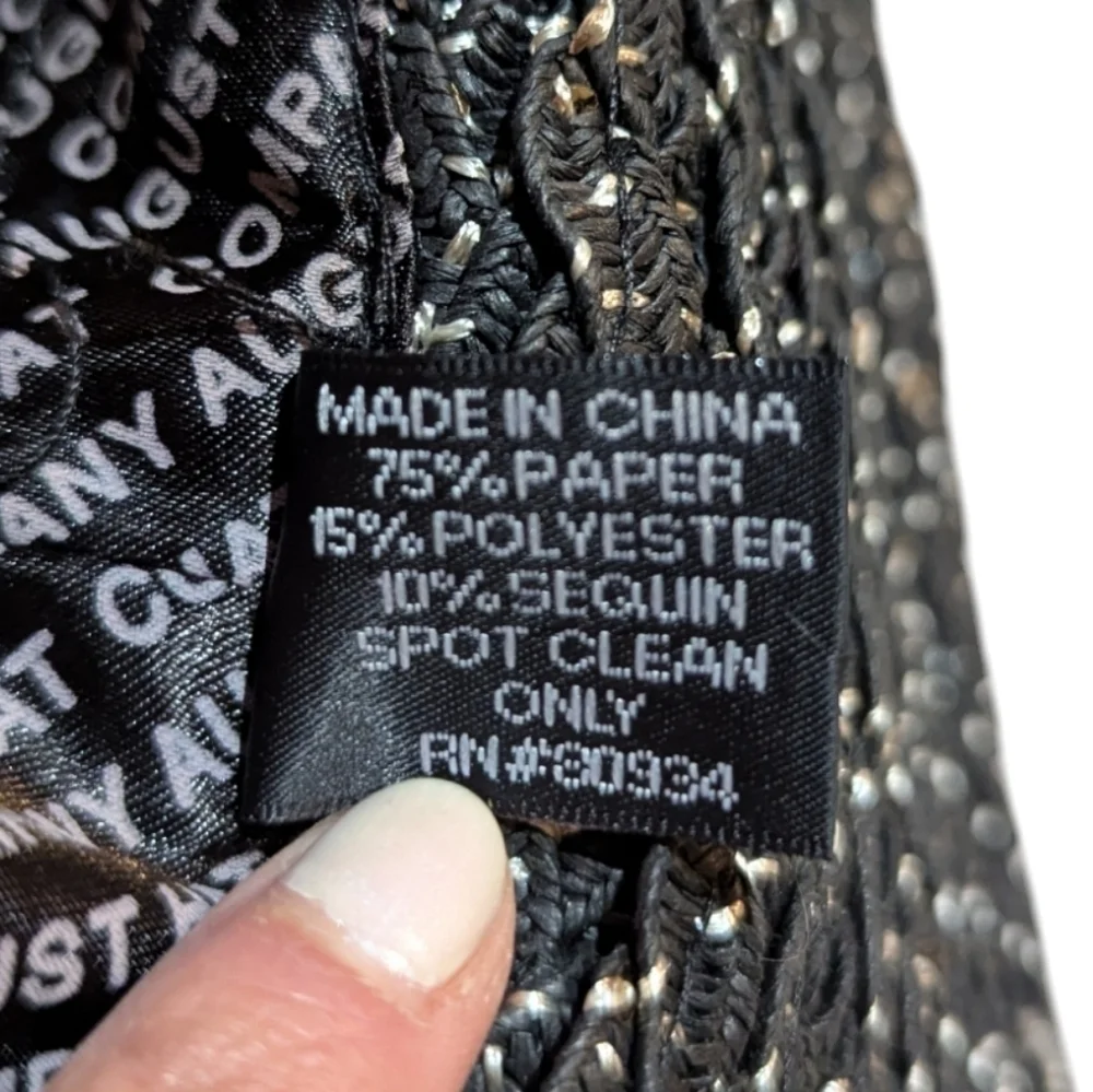 August Hat Company Black Sequin Floppy Summer Hat Classic Preppy Poolside